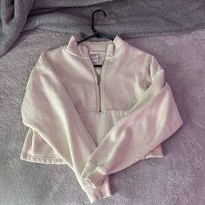 PINK Victoria's Secret Cream Quarter-Zip Sweatshirt
